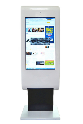 White 43" Floor Standing Touch Screen Kiosk 1920*1080 Resolution