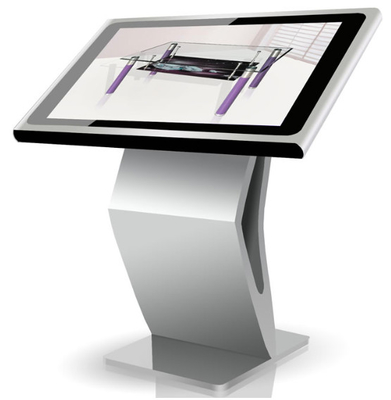 Silvery 43in Interactive Multi Touch Table Support LAN WLAN Standing Kiosk