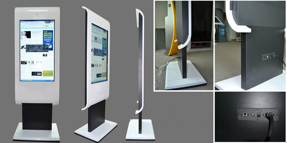 White 43" Floor Standing Touch Screen Kiosk 1920*1080 Resolution